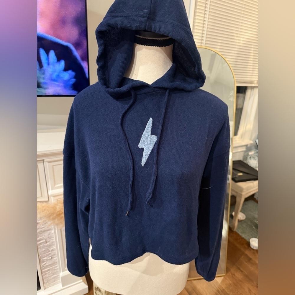 Wild Skye BNWT SUPER SOFT  Navy Blue Lightning Bolt Hoodie Sweater
